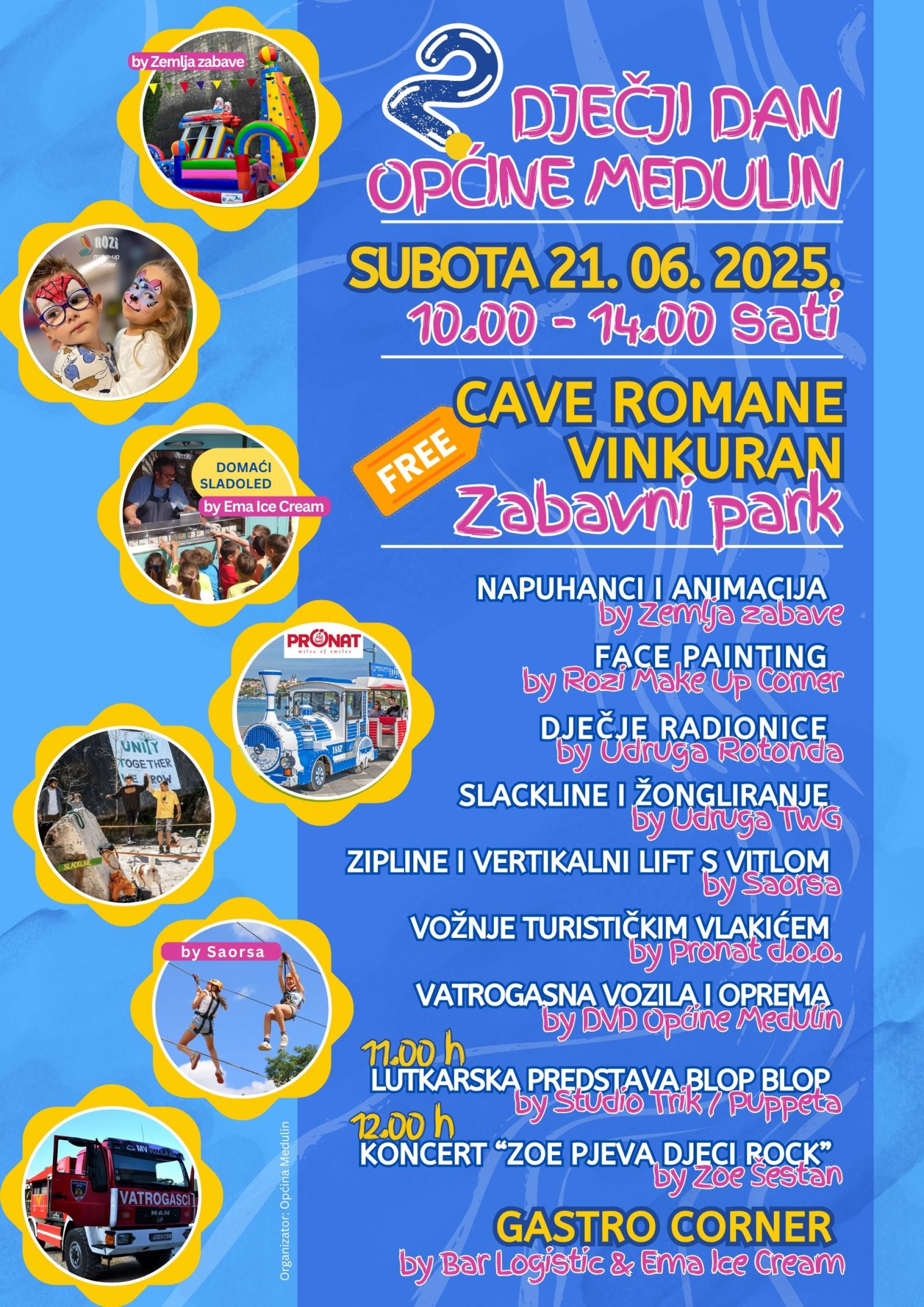Ove subote, 21.06.2025., u kamenolomu Cave Romane 2. Dječji dan Općine Medulin